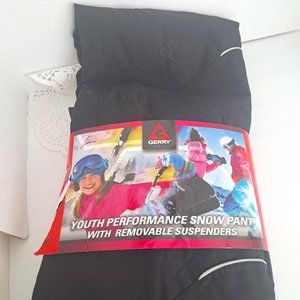 Gerry Youth Snow Pant Black/pink M 10/12 Item #1322682 Suspenders New w/tags
